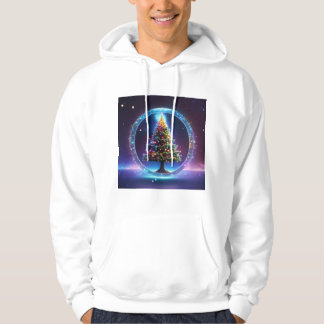 Moletom "Árvore de Natal no Espaço Impresso Hoodie"