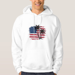 Moletom Árvore de Palmeira Bandeira Americana Arte Vetoria