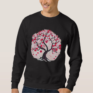 Moletom árvore de vida Yggdrasil de flor de cerejeira rosa