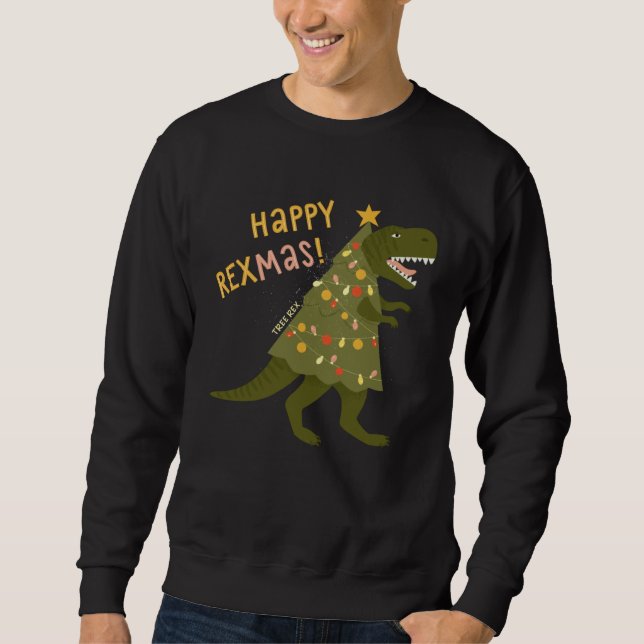Moletom Árvore Feliz do Rexmas Rex   Rex Dinossauro Árvore (Frente)