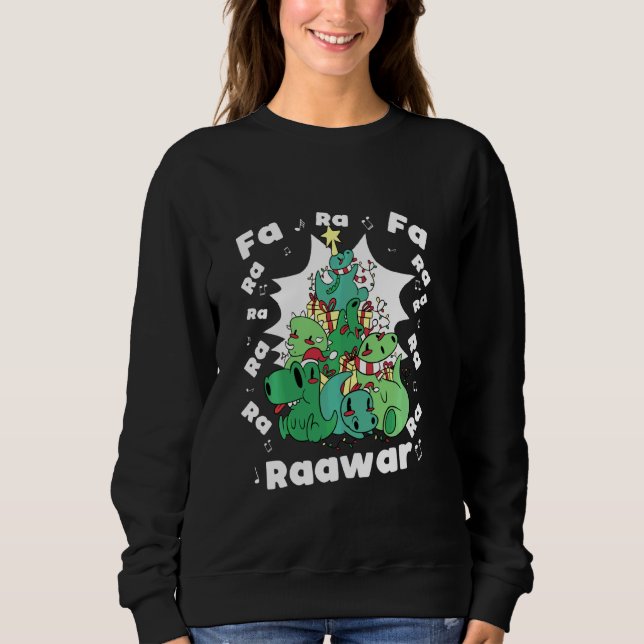 Moletom Árvore Funny Rex No Natal Dinossauro Fa Ra Ra Rawr (Frente)