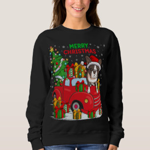 Moletom Árvore Red Truck Lighting Boston Terrier Dog Ch