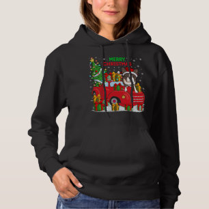 Moletom Árvore Red Truck Lighting Boston Terrier Dog Ch