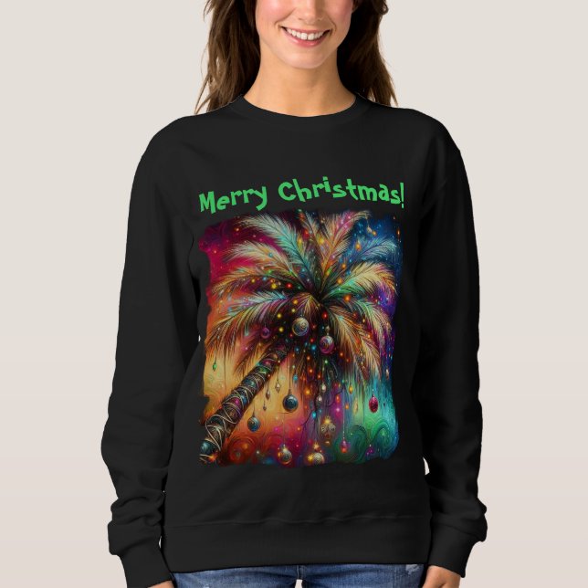 Moletom Árvore Tropical de Natal Whimsso Vivid (Frente)