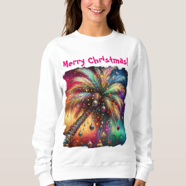Moletom Árvore Tropical de Natal Whimsso Vivid (Frente)