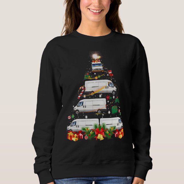Moletom Árvore Xmas Van Xmas Lights Tree Driver Family Chr (Frente)