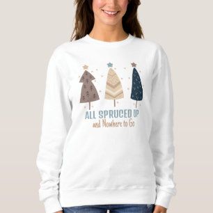 Moletom Árvores de Natal Boho Estilo Cor Neutra