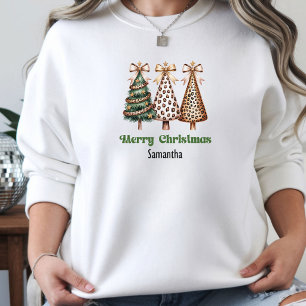 Moletom Árvores de Natal de Leopardo Minimalistas personal