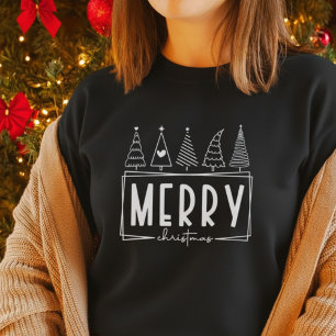 Moletom Árvores de Natal Feliz  Feriado minimalista