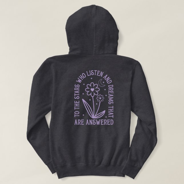 Moletom Às Estrelas Que Ouvem E Aos Sonhos Respondidos (Verso do Design)