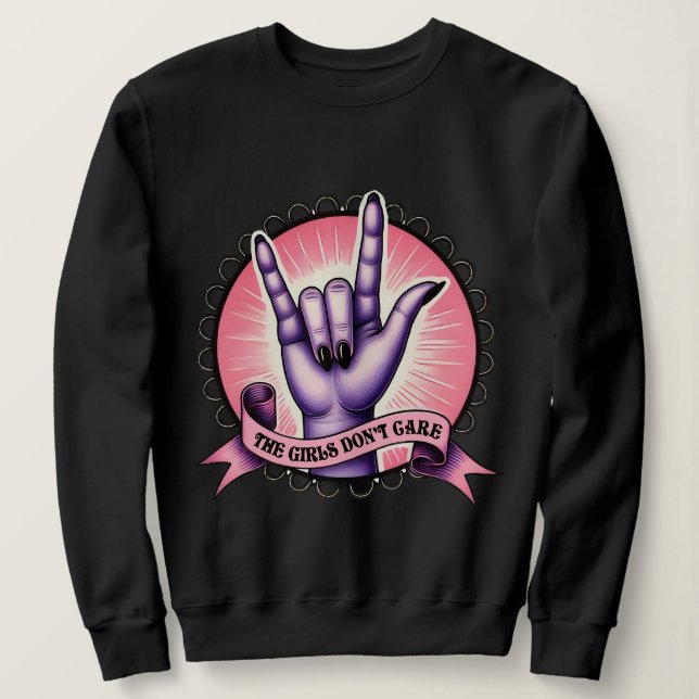 Moletom As garotas não se importam com feministas (Frente do Design)