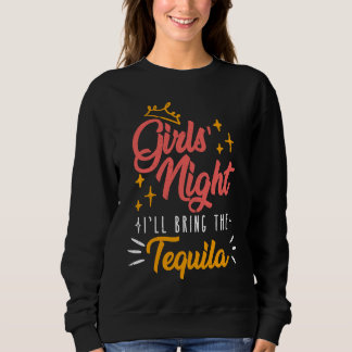 Moletom As garotas saem à noite. Eu trago a tequila Spring