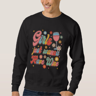 Moletom As Meninas Só Querem Ter Vinho Floral Retro Desped
