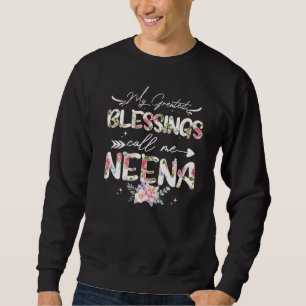 Moletom As Minhas Maiores Bênçãos Chamam-Me Neena Floral A
