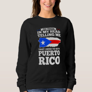 Moletom As vozes na minha cabeça dizendo Porto rico Bandei
