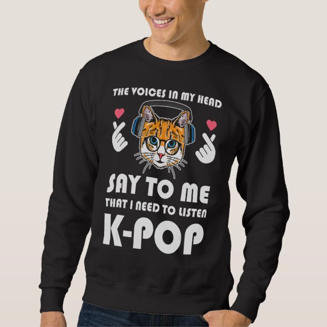 Moletom As Vozes São A Minha Cabeça Dizer-Me K Pop K Pop M (Frente)