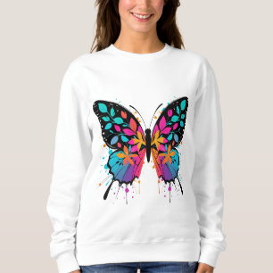 Moletom Asas do Espectro - Design de Borboleta Floral Abst