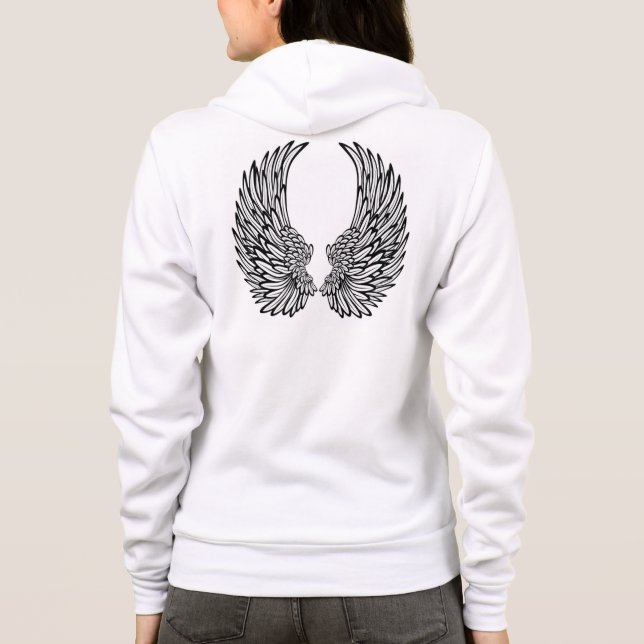 Moletom Asas personalizadas do Hoodie/anjo do fecho de (Verso)