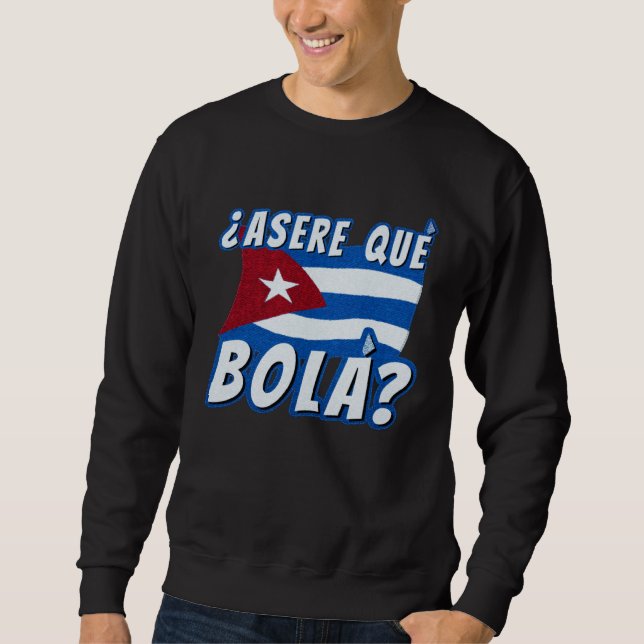 Moletom Asere Que Bola Cuban Havana Cuba Cuban Flag  Baseb (Frente)