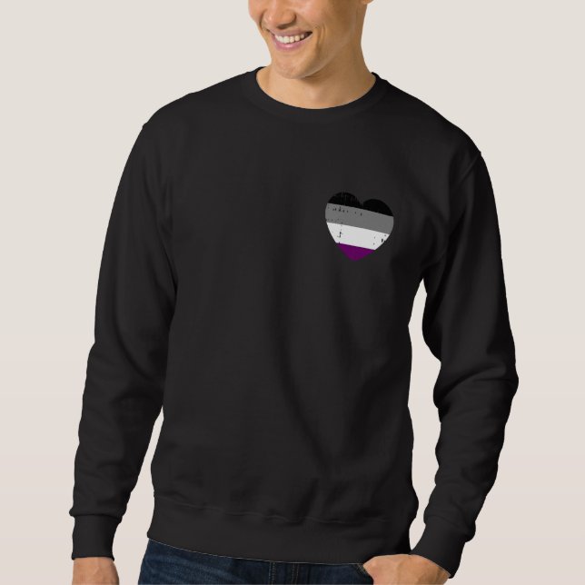 Moletom Asexual Heart Pocket LGBT Q Gay Pride Love Men Wom (Frente)