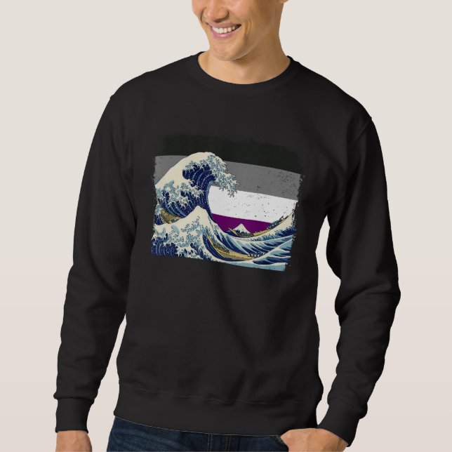 Moletom Asexual Pride Ace Flag Great Wave off Kanagawa Sub (Frente)