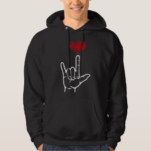 Moletom ASL I Love You Hand Heart American Sign Language