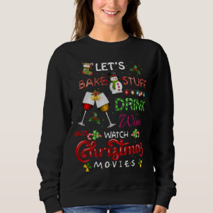 Moletom Assar de vamos bebe vinho e assiste Mo de Natal