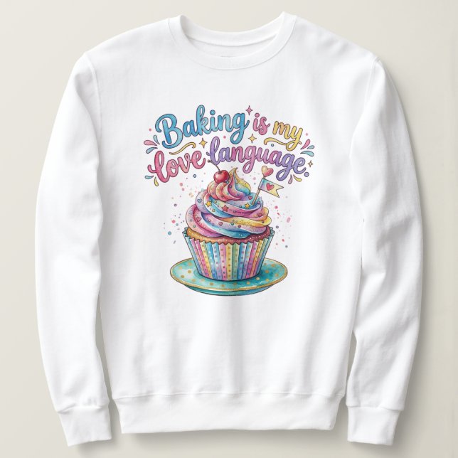 Moletom Assar é minha linguagem do amor Cupcake Pastel (Frente do Design)