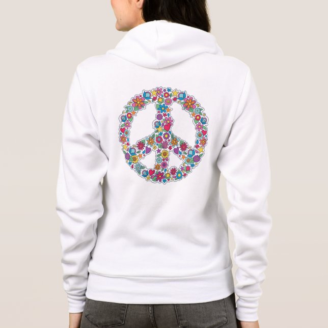 Moletom Assinatura Floral de Paz de Nome Personalizado (Verso)
