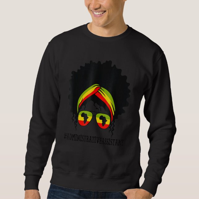Moletom Assistente Administrativo Africano Messy Bun Black (Frente)