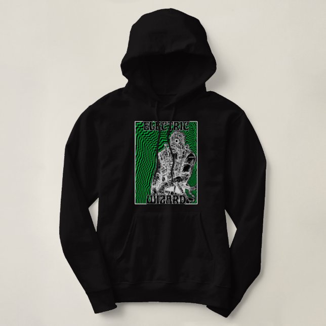 Moletom Assistente Elétrico Dorohedoro Caiman Trippy Green (Frente do Design)