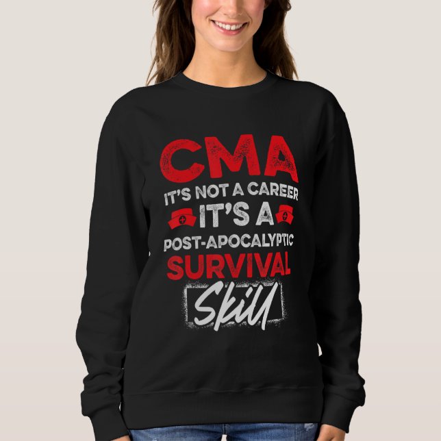 Moletom Assistente Médico Certificado Cma Prática de Vida  (Frente)