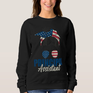 Moletom Assistente Principal Messy Bun Estados Unidos Flag