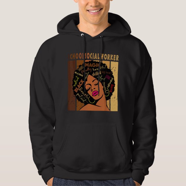 Moletom Assistente Social Escolar Negra Afro-Americana M (Frente)