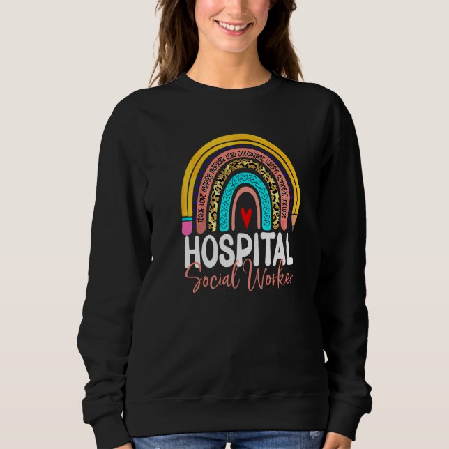 Moletom Assistente Social Hospitalar Leopard Rainbow Healt (Frente)