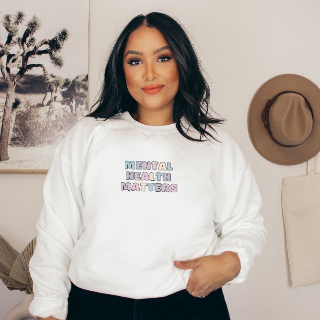 Moletom Assuntos de Saúde Mental | Cotação Koni Cinzas fra (Mental Health Matters Sweatshirt | Quote Koni French Grey | Aesthetic Sweater)