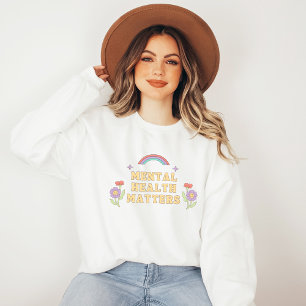 Moletom Assuntos de Saúde Mental   Groovy Rainbow Peach Ca