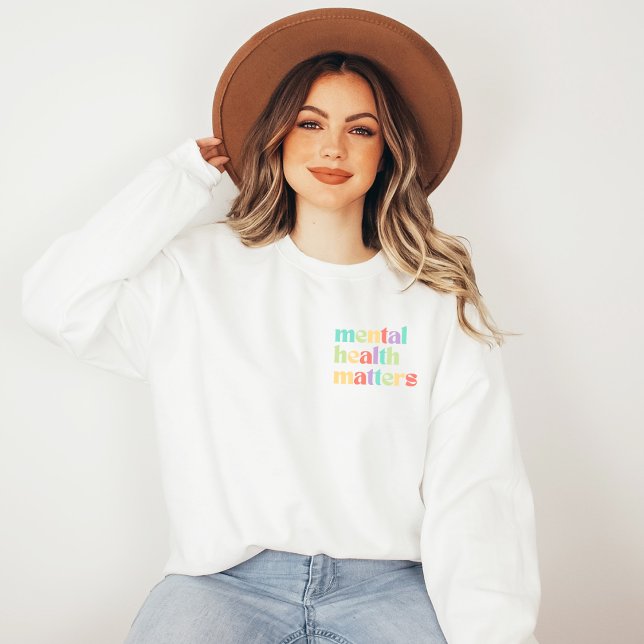 Moletom Assuntos de Saúde Mental | Pêssego Misto de Cota R (Mental Health Matters Sweatshirt | Quote Mixed Peach | Aesthetic Sweater)