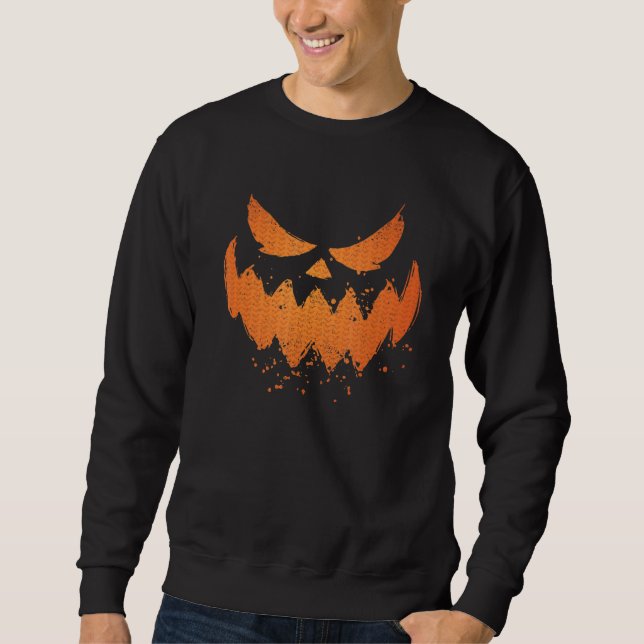 Moletom Assustador Pumpkin Jack O Lanterna Face Halloween  (Frente)