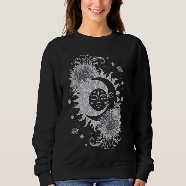 Moletom Astrologia da Lua Celestial Sun Moon Fases Vi (Frente)