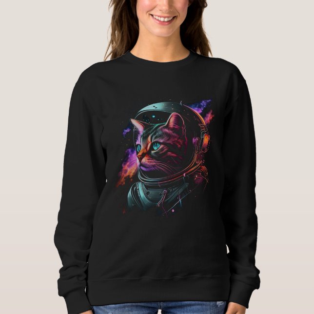 Moletom Astronaut Cat or  Space Cat on Galaxy Cat (Frente)