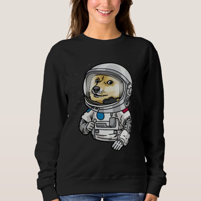 Moletom Astronaut Dog Thumbs Up in Space Doge (Frente)