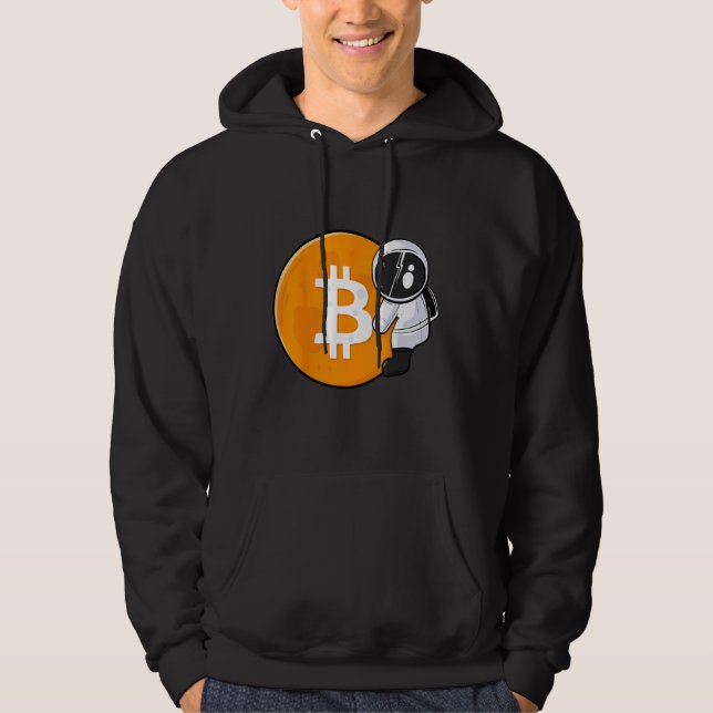 Moletom Astronaut Holding Bitcoin To The Moon HODL BTC Cry (Frente)