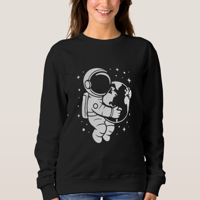 Moletom Astronaut Holding Earth Space Graphic Art Design (Frente)