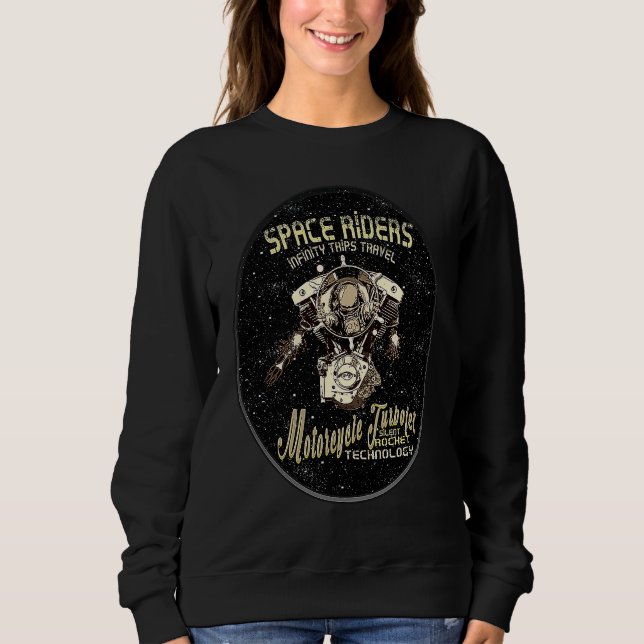 Moletom Astronaut Humor Motorcycle Biker  Space Rider (Frente)