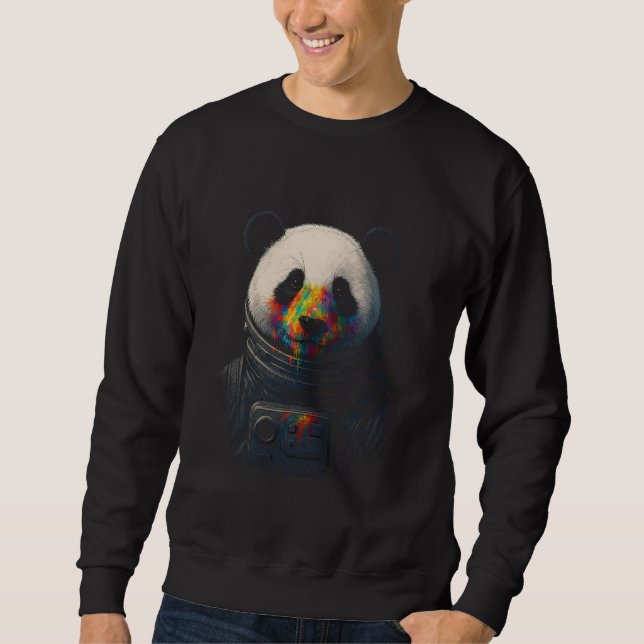 Moletom Astronaut Panda with Neon Paint Splash  (Frente)