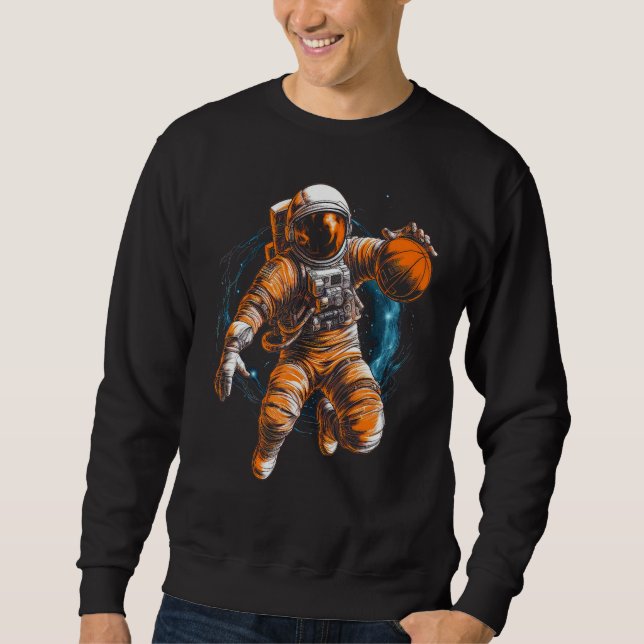 Moletom Astronaut Playing Basketball In Space Graphic Illu (Frente)