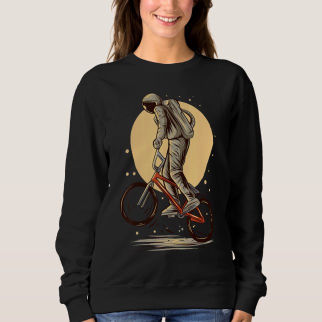 Moletom Astronaut Riding Bmx Moon Space Boys Girls Kids As (Frente)