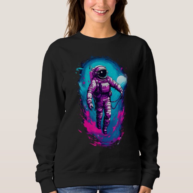 Moletom Astronaut Vaporwave Aesthetic Retro Glitch Spacema (Frente)