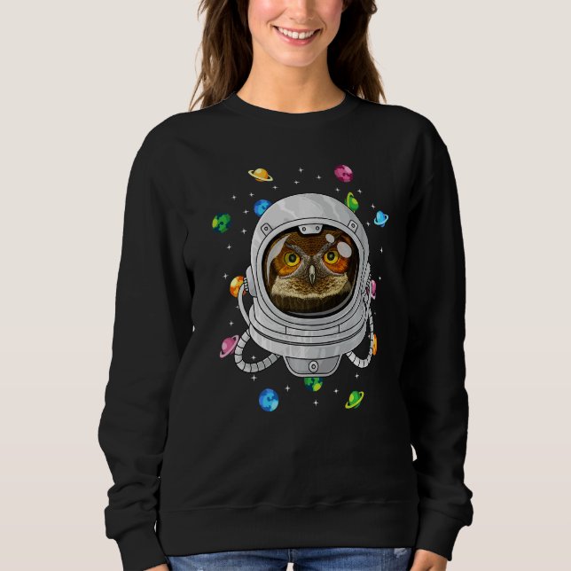 Moletom Astronauta Animal Profundo No Espaço Pássaro Cosmi (Frente)